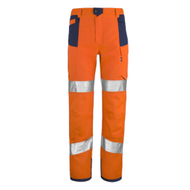 PANTALON PUPIL PI  ORANGE FLUO / BLEU MARINE
