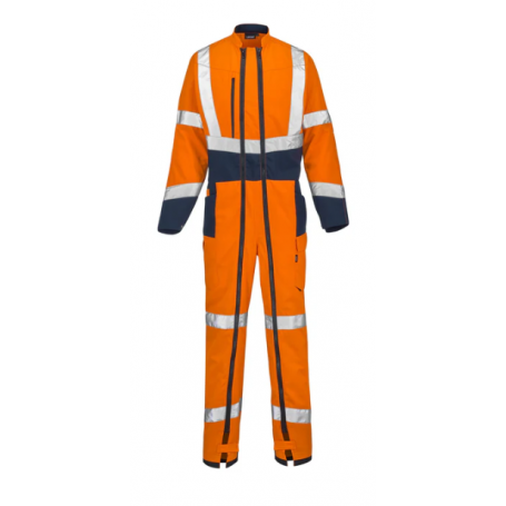 COMBINAISON OPTIC PI ORANGE FLUO / BLEU MARINE