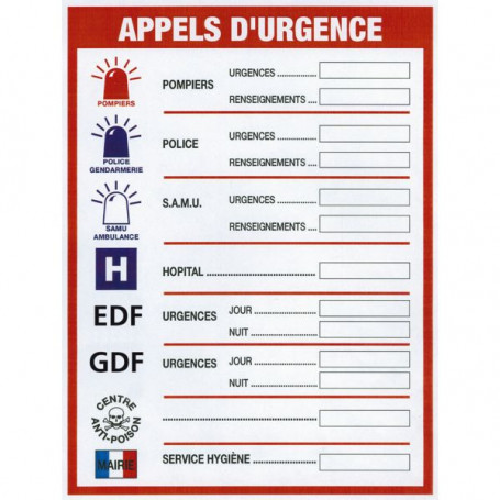 Affichage des consignes légales